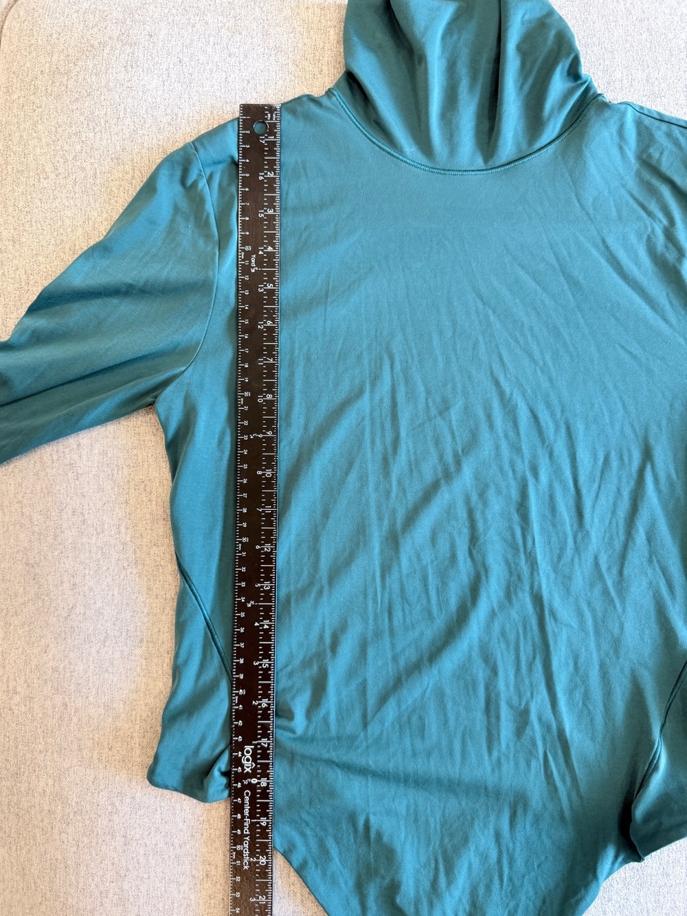 Lululemon Nulu Turtleneck Bodysuit Athleisure Storm Teal Green LW3HQLS Large - Picture 6 of 9
